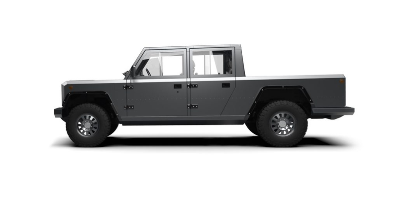 Illustration for article titled The Bollinger B2 Is a Boxy Electric Pickup That Can Haul Ridiculously Long Things